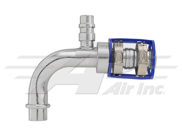 461-7940 - Burgaclip®, 90° Stepped, #10 Flange O-Ring to #12, with Low Side R134 Port, For Reduced Diameter Hose